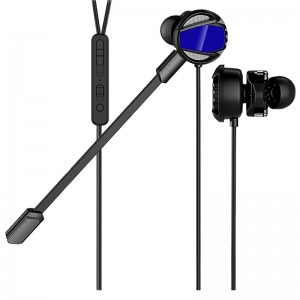 High Quality Dual Drivers Gaming Headset Wired Earphone With Detachable Mic And Volume Control